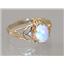 10K, 14K or 18K Gold Ladies Ring, Created White Opal, R137