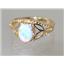 10K, 14K or 18K Gold Ladies Ring, Created White Opal, R137