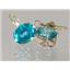 14k Gold Leverback Earrings, Paraiba Topaz, E107