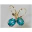 14k Gold Leverback Earrings, Paraiba Topaz, E107