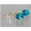 14k Gold Leverback Earrings, Paraiba Topaz, E107