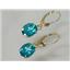 14k Gold Leverback Earrings, Paraiba Topaz, E107