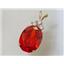 P016, Padparadsha CZ, 14k Gold Pendant