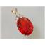 P016, Padparadsha CZ, 14k Gold Pendant