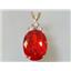 P016, Padparadsha CZ, 14k Gold Pendant