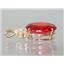 P016, Padparadsha CZ, 14k Gold Pendant