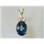 P043, Neptune Garden Topaz 14k Gold Pendant