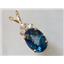 P043, Neptune Garden Topaz 14k Gold Pendant