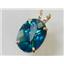 P080, Neptune Garden Topaz 14k Gold Pendant