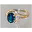 10K, 14K or 18K Gold Ladies Ring, London Blue Topaz, R176