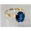 10K, 14K or 18K Gold Ladies Ring, Created Blue Sapphire, R123
