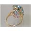 10K, 14K or 18K Gold Ladies Ring, Neptune Garden Topaz, R217