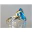 10K, 14K or 18K Gold Ladies Ring, Swiss Blue Topaz, R217