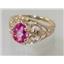 10K, 14K or 18K Gold Ladies Ring, Pure Pink Topaz, R111