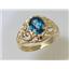 10K, 14K or 18K Gold Ladies Ring, Neptune Garden Topaz, R111