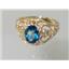 10K, 14K or 18K Gold Ladies Ring, Neptune Garden Topaz, R111