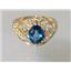 10K, 14K or 18K Gold Ladies Ring, Neptune Garden Topaz, R111