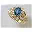10K, 14K or 18K Gold Ladies Ring, Neptune Garden Topaz, R111