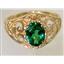 10K, 14K or 18K Gold Ladies Ring, Russian Nanocrystal Emerald, R111