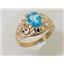 10K, 14K or 18K Gold Ladies Ring, Swiss Blue Topaz, R111