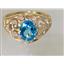 10K, 14K or 18K Gold Ladies Ring, Swiss Blue Topaz, R111