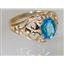 10K, 14K or 18K Gold Ladies Ring, Swiss Blue Topaz, R111
