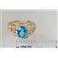 10K, 14K or 18K Gold Ladies Ring, Swiss Blue Topaz, R111