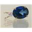 P018, Created Blue Sapphire, 14K Gold Pendant