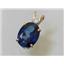 P018, Created Blue Sapphire, 14K Gold Pendant
