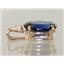 P018, Created Blue Sapphire, 14K Gold Pendant