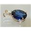 P018, Created Blue Sapphire, 14K Gold Pendant