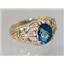 10K, 14K or 18K Gold Ladies Ring, Neptune Garden Topaz, R113