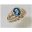 10K, 14K or 18K Gold Ladies Ring, Neptune Garden Topaz, R113