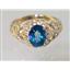 10K, 14K or 18K Gold Ladies Ring, Neptune Garden Topaz, R113