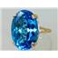 10K, 14K or 18K Gold Ladies Ring, Swiss Blue Topaz, R129