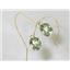 14k Gold Threader Earrings, Green Amethyst, E103