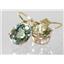 14k Gold Leverback Earrings, Green Amethyst, E107