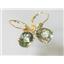 14k Gold Leverback Earrings, Green Amethyst, E107
