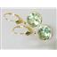 14k Gold Leverback Earrings, Green Amethyst, E211