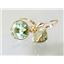 14k Gold Leverback Earrings, Green Amethyst, E211
