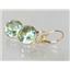 14k Gold Leverback Earrings, Green Amethyst, E211