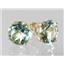 14k Gold Post Earrings, Green Amethyst, E212