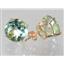 14k Gold Post Earrings, Green Amethyst, E212