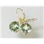 14k Gold Leverback Earrings, Green Amethyst, E217