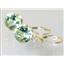14k Gold Leverback Earrings, Green Amethyst, E217