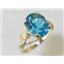 10K, 14K or 18K Gold Angel Ring, Concave London Blue Topaz, R154