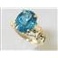 10K, 14K or 18K Gold Angel Ring, Concave London Blue Topaz, R154