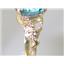 10K, 14K or 18K Gold Angel Ring, Concave London Blue Topaz, R154