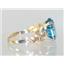 10K, 14K or 18K Gold Angel Ring, Concave London Blue Topaz, R154