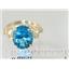 10K, 14K or 18K Gold Angel Ring, Concave London Blue Topaz, R154